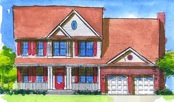 image of colonial house plan 1231